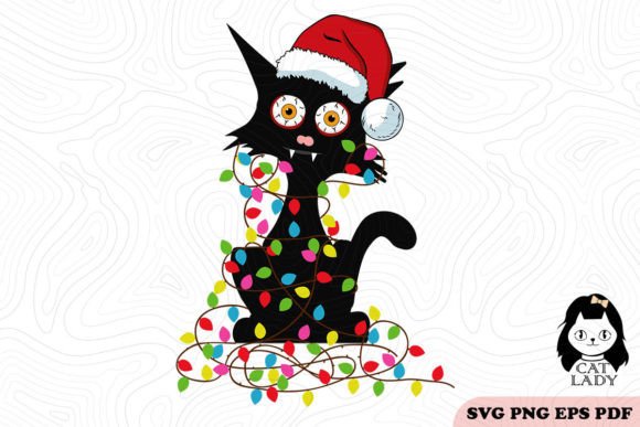Funny Black Cat Christmas SVG PNG Review