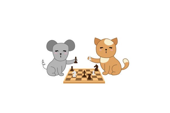 Funny Cat Mouse Playing Chess, Cartoon Review