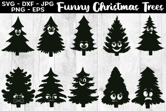 Funny Christmas Trees Silhouettes SVG Review