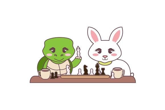 Funny Rabbit Turtle Playing Chess - Kawaii Review